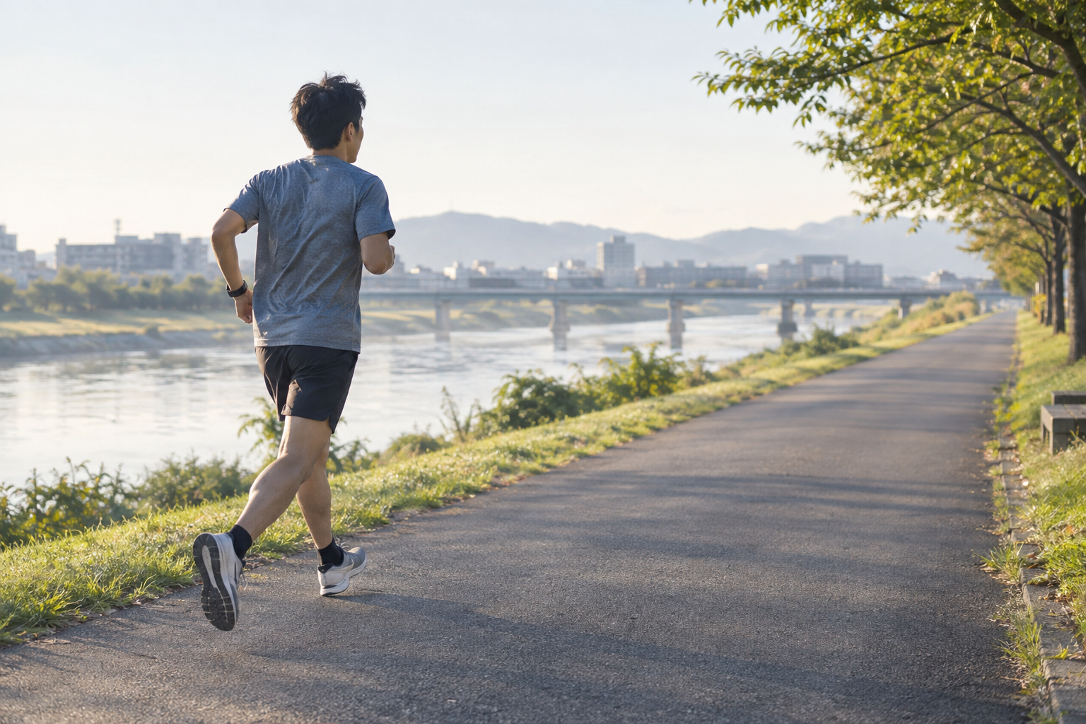 走る距離に合わせてランニングシューズを選ぶイメージ