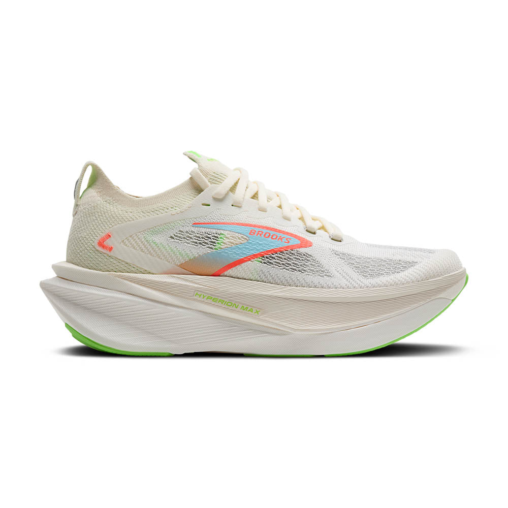 Brooks Hyperion MAX 3のホワイトカラーを外側の側面から写した商品画像。
